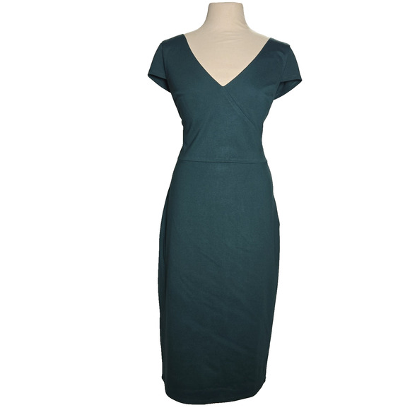 Dress The Population Sheath Dress Size Large Womens NWT Green Lined Stretch Zip - Picture 2 of 12